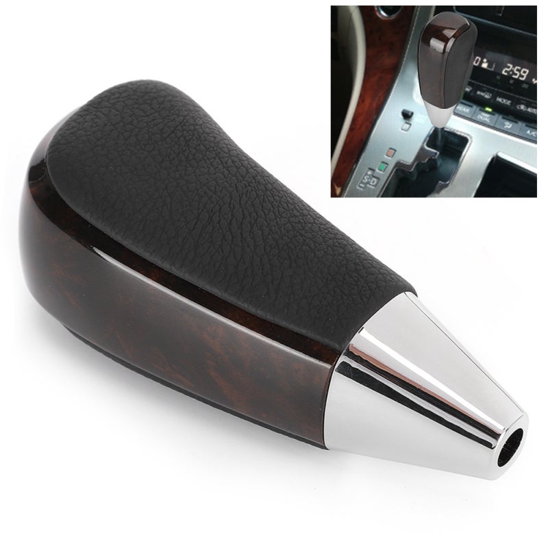 Car Gear Shift Knob: Premium PU Leather & Acrylic Material - Antiwear Corrosion Resistant Comfortable Grip Gear Shifter Replacement for Toyota Land Cruiser 2008-2017 - Image 5