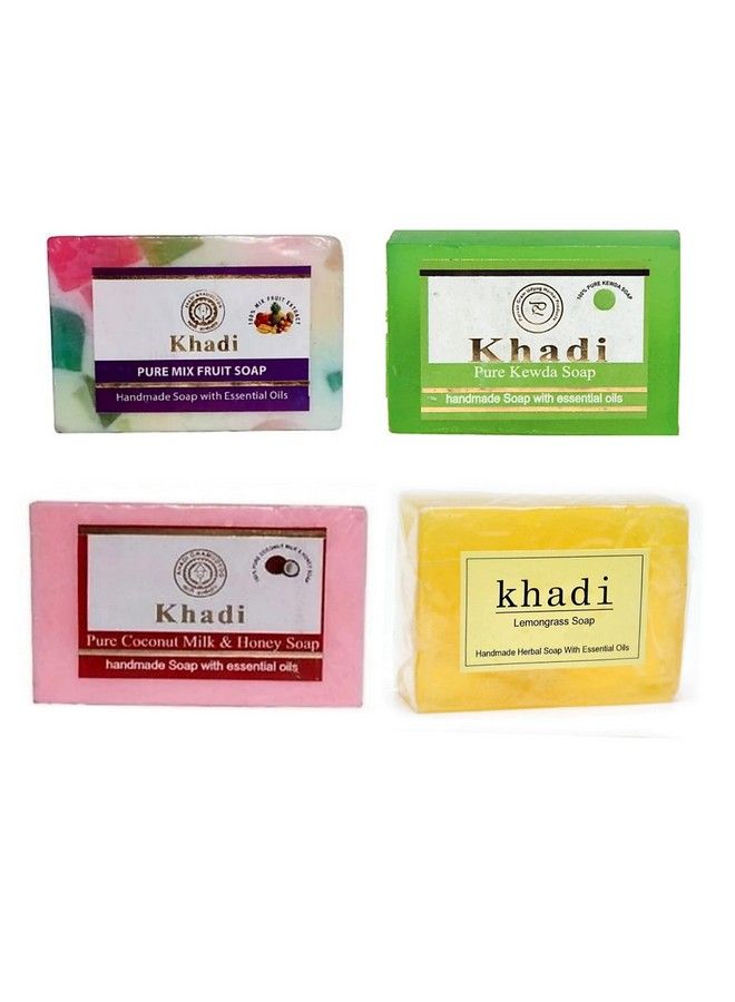 Khadi Herbal Bath Soap Combo Pack 4 * 125Gm L Parvati Gramodyog Herbal Products Made In India - Image 1