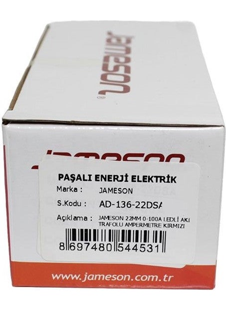 JAMESON 22mm 0-100A Led Current Transformer Ammeter Red  - Image 4