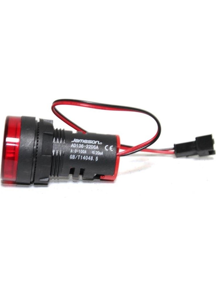 JAMESON 22mm 0-100A Led Current Transformer Ammeter Red  - Image 3