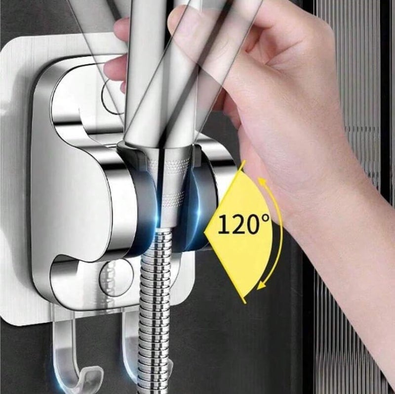 Twaraa TWARA Adhesive Adjustable Shower Head Holder Wall Mount Bracket Hand Shower Holder for Bathroom and Toilet Nail and Screw Free, no Drill Needed for Shower Holder Wall Mount Shower Bracket(1Pcs) - Image 5
