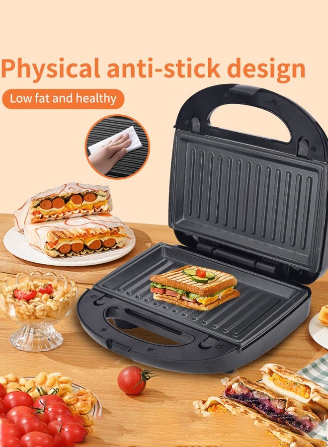 sokany Sandwich Maker, 2-Slot Non-Stick,10 in 1 Multi Snacks Maker with Sandwich/Panini,Grill,Waffle,Donut,Biscuit,Ice-Cream Cone,Madeline Cake,Walnut,Egg Puffs,Detachable Plates 750W SK-08021,Black - Image 3