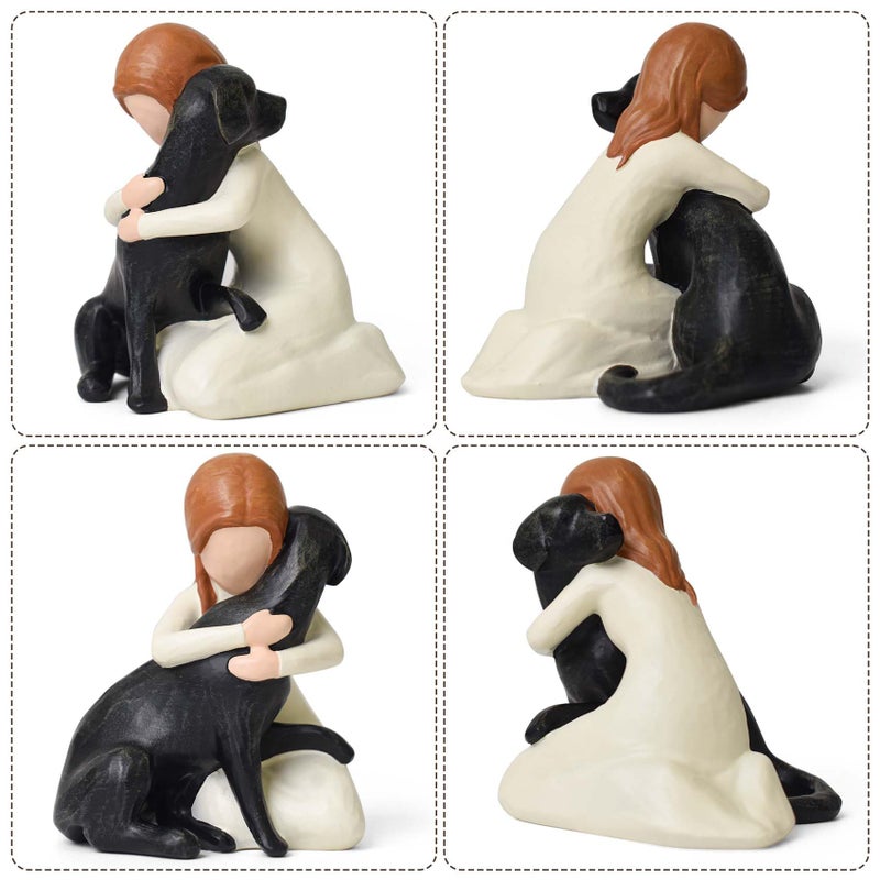 Lnrkai Black Dog Figurines Statues, Memorial Gifts for Loss of Dog, Sympathy Dogs Figurine for Pet Lovers, Hand-Sculpted Resin Black Labrador, Home Decor for Dogs Owners - Image 3