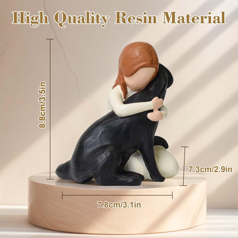 Lnrkai Black Dog Figurines Statues, Memorial Gifts for Loss of Dog, Sympathy Dogs Figurine for Pet Lovers, Hand-Sculpted Resin Black Labrador, Home Decor for Dogs Owners - Image 2