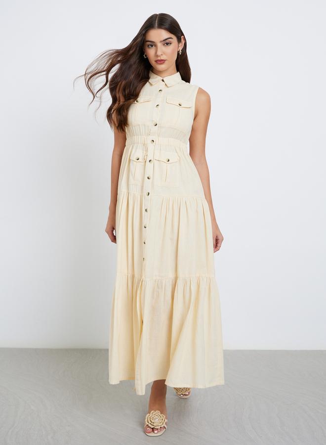 ستايلي فستان ماكسي بلا أكمام بيج ستايلي بطبقات - Image 1