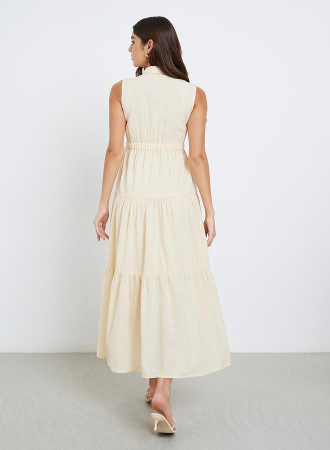 ستايلي فستان ماكسي بلا أكمام بيج ستايلي بطبقات - Image 4