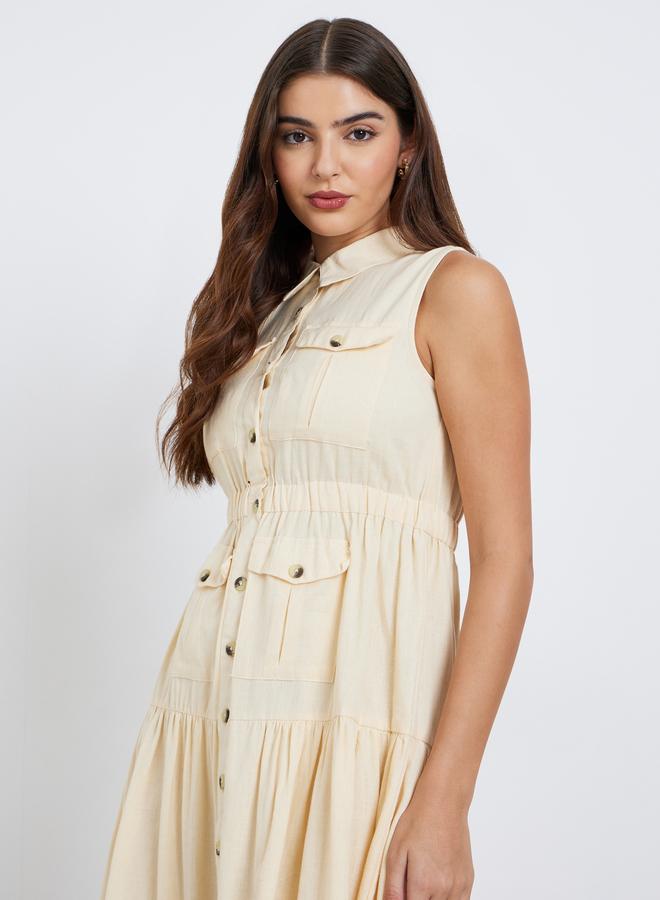 ستايلي فستان ماكسي بلا أكمام بيج ستايلي بطبقات - Image 2
