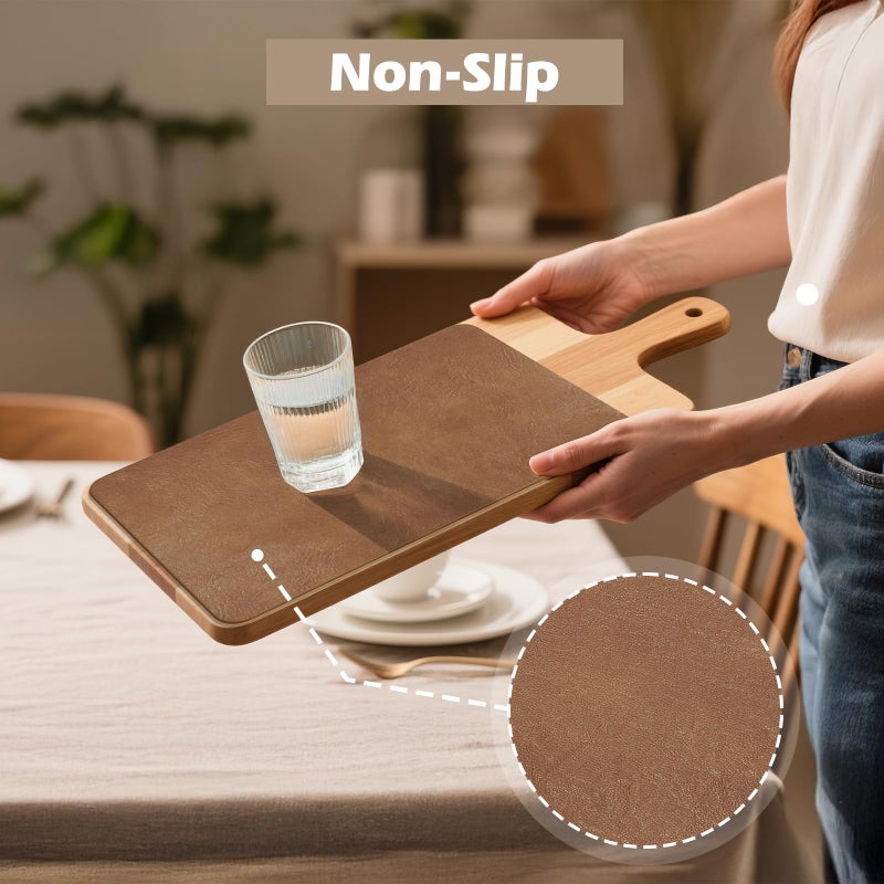 Aofmee Faux Leather Placemats Set of 6 - Waterproof - Wipeable - Washable - Heat Resistant - Anti Slip Stain Resistant Kitchen Dining Table Place Mats, Suitable for Indoor & Outdoor Use, Easy to Clean - Image 5