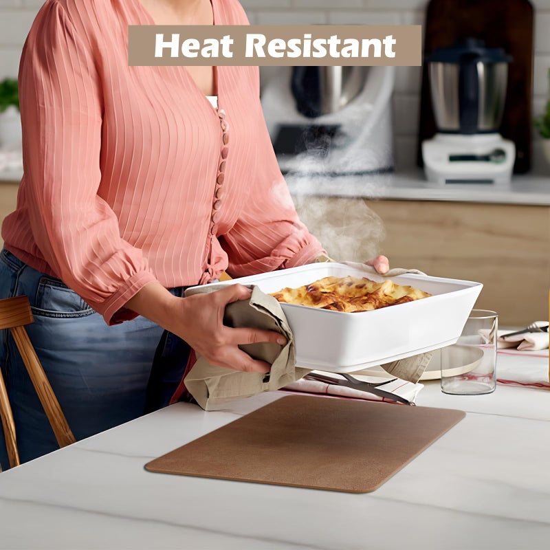 Aofmee Faux Leather Placemats Set of 6 - Waterproof - Wipeable - Washable - Heat Resistant - Anti Slip Stain Resistant Kitchen Dining Table Place Mats, Suitable for Indoor & Outdoor Use, Easy to Clean - Image 4