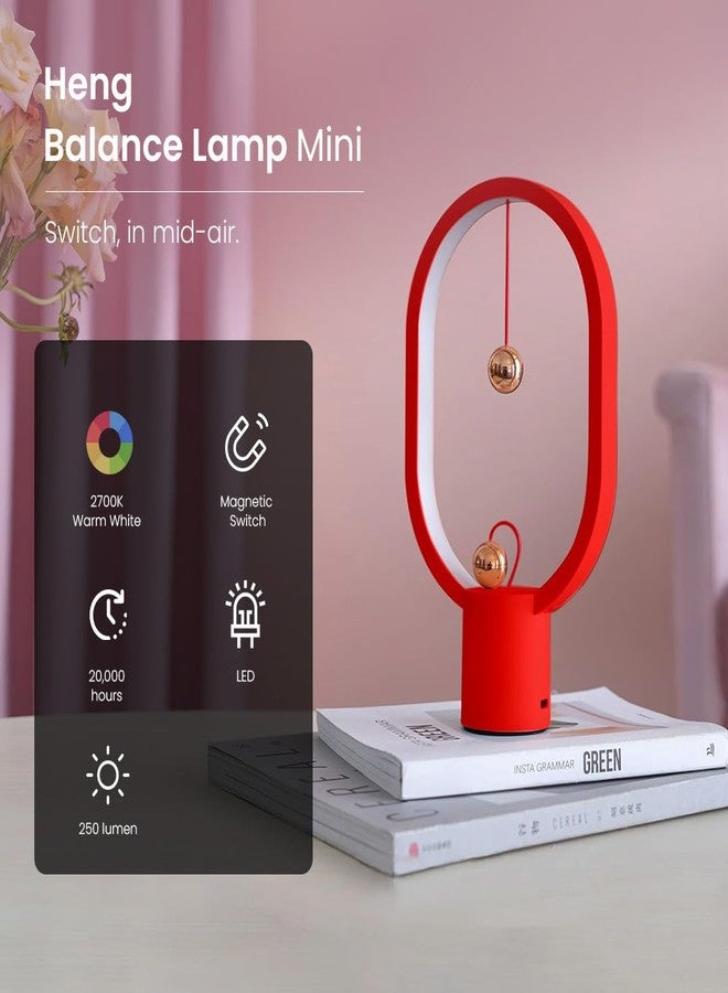 Allocacoc Heng Balance Magnetic Lamp Mini (Red) – USB LED Table Lamps with Magnetic Switch | Modern Desk Lamp for Bedroom, Office, Nightstand | Eye-Caring Ambient Light, Unique Gift Idea - Image 5