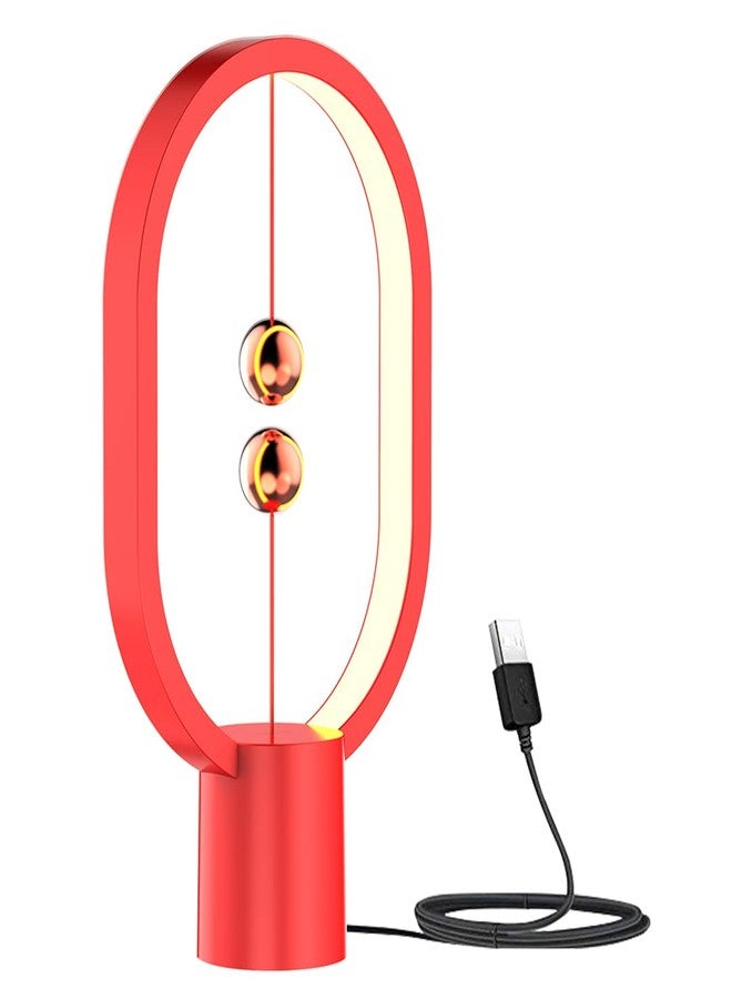 Allocacoc Heng Balance Magnetic Lamp Mini (Red) – USB LED Table Lamps with Magnetic Switch | Modern Desk Lamp for Bedroom, Office, Nightstand | Eye-Caring Ambient Light, Unique Gift Idea - Image 1