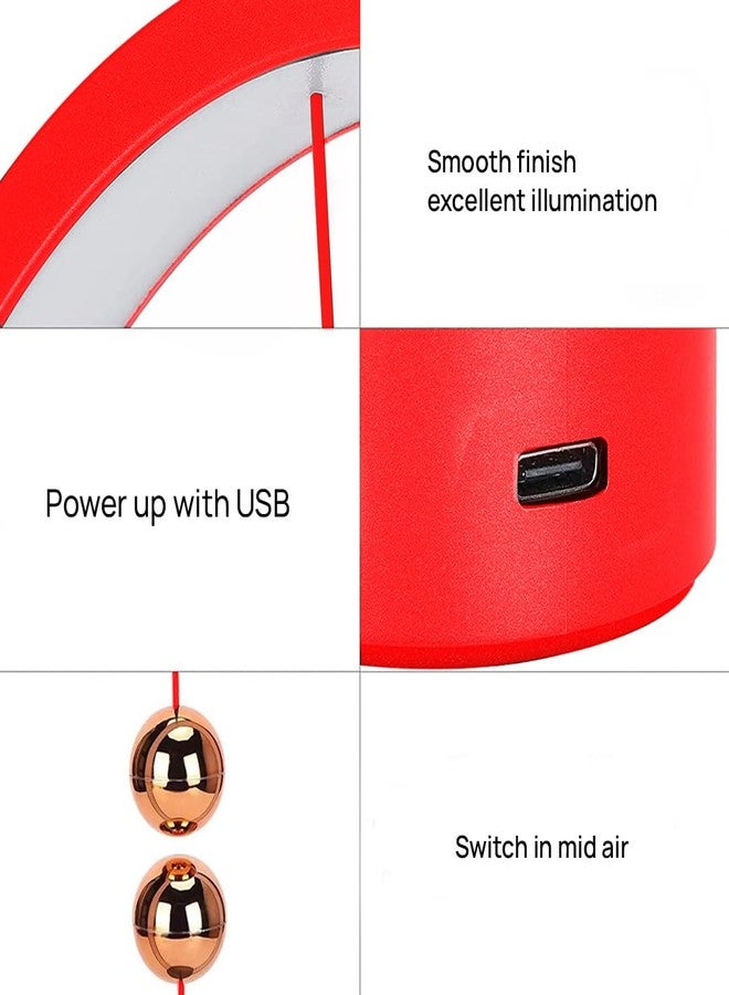 Allocacoc Heng Balance Magnetic Lamp Mini (Red) – USB LED Table Lamps with Magnetic Switch | Modern Desk Lamp for Bedroom, Office, Nightstand | Eye-Caring Ambient Light, Unique Gift Idea - Image 3
