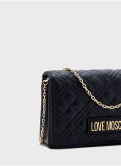Love Moschino Chain Detailed Flap Over Clutche  - Image 3