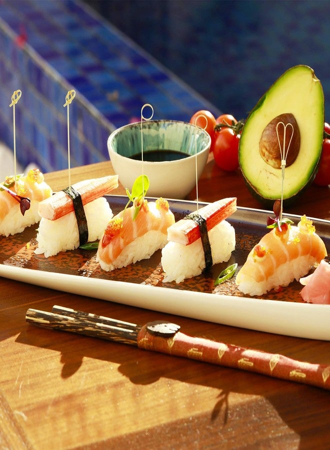 أوير أويير، 300 عبوة من أعواد الكوكتيل المصنوعة من الخيزران بطول 4.7 بوصة، أعواد خيزران على شكل قلب، أسياخ للمقبلات، إكسسوارات للحوم الباردة، أعواد أسنان للمقبلات، 3 أشكال: قلب/دائرة/عقدة - Image 2