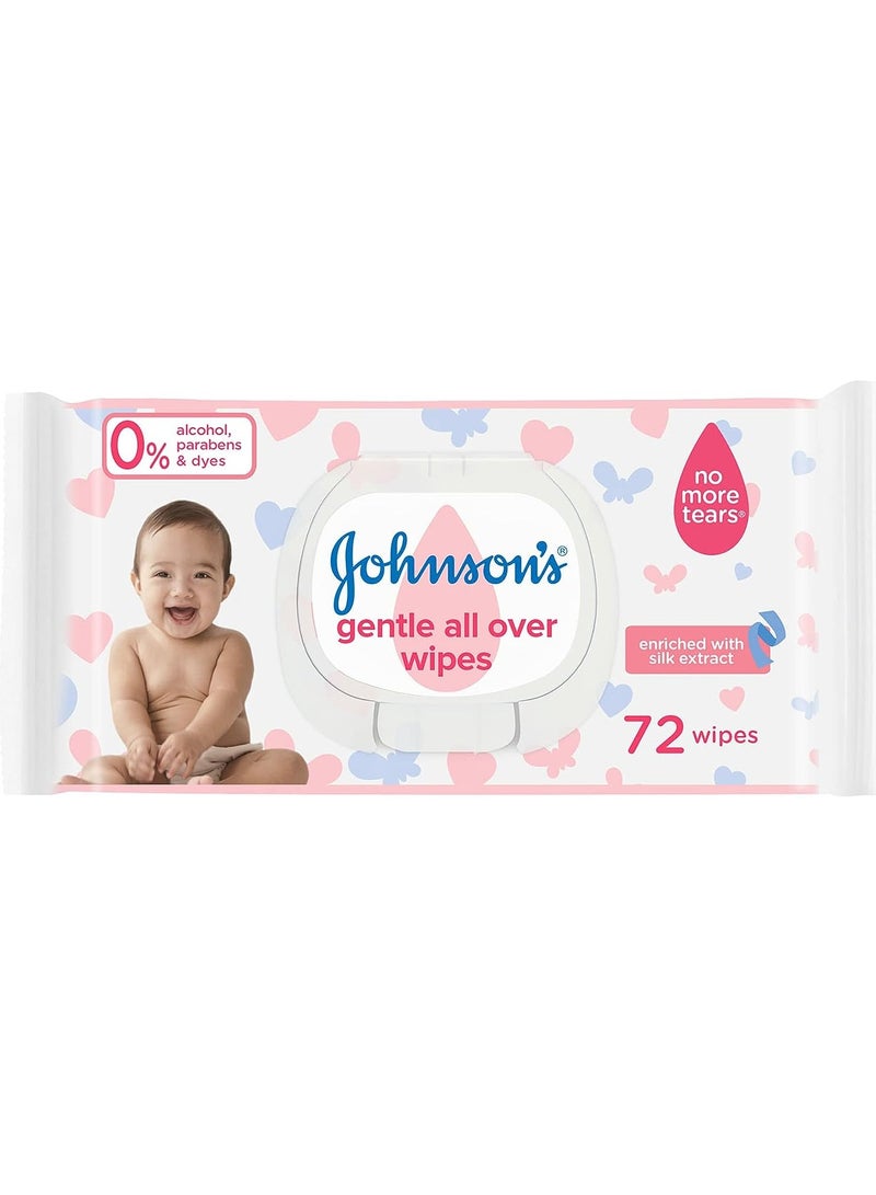 Johnson's Gentle All Over Baby Wipes 72 - Image 1