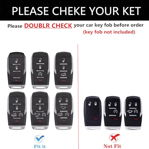 TALKMOON Key Fob Cover for Dodge Key Case,Heavy Key Shell Protector Accessories for 2018-2025 RAM 1500 RAM 2500 RAM 3500 Key Fob (Silver) - Image 2