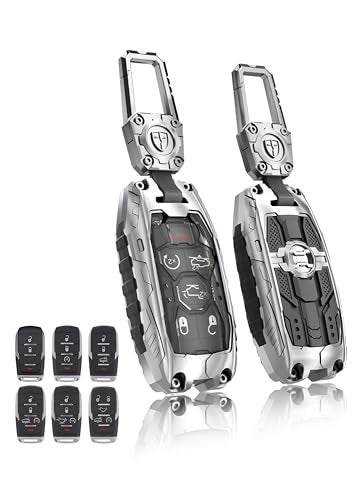 TALKMOON Key Fob Cover for Dodge Key Case,Heavy Key Shell Protector Accessories for 2018-2025 RAM 1500 RAM 2500 RAM 3500 Key Fob (Silver) - Image 1