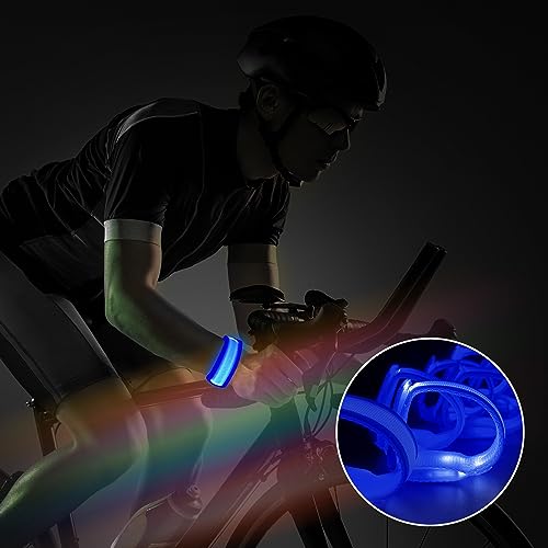 M.best Mbest 8pcs LED Light Up Bracelets Glow Flashing Wristbands Glow in The Dark Party Supplies for Wedding Raves Concert CampingSporting Events Party Blue - Image 5