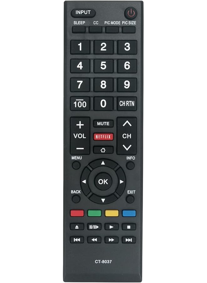 Ct 8037 Replaced Remote Control Applicable For Toshiba Tv 40L3400 40L3400U 50L3400 50L3400U 58L5400 58L5400U 58L5400Uc 65L5400 65L5400U 65L5400Uc 50L3460Um 32Av623D 37Av607P 40Lv675D