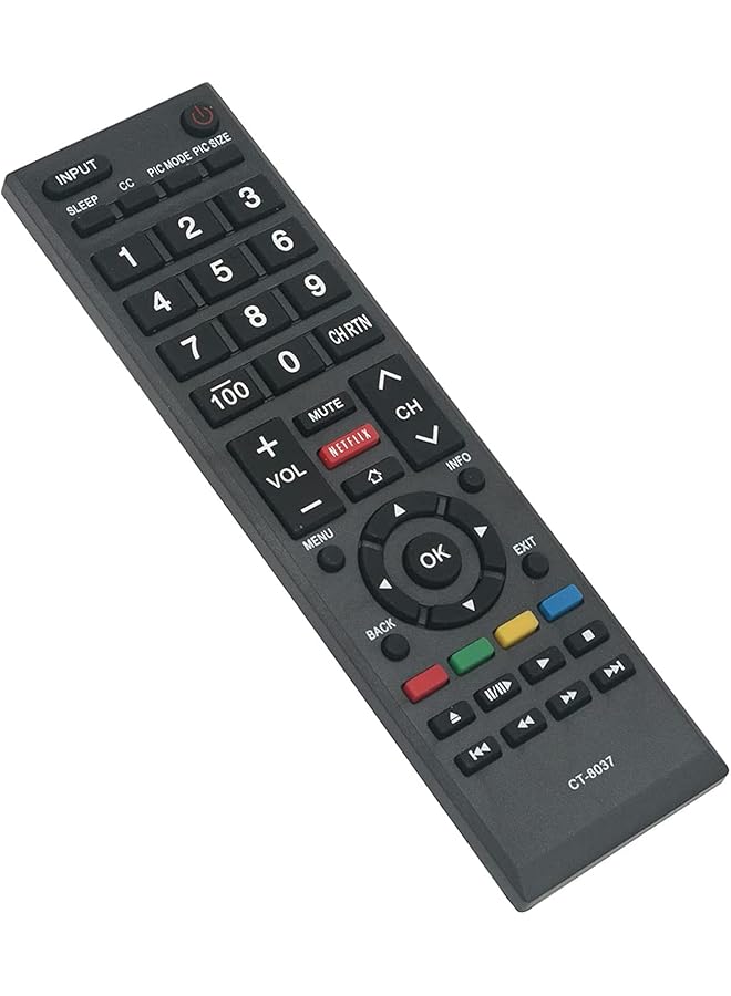 Ct 8037 Replaced Remote Control Applicable For Toshiba Tv 40L3400 40L3400U 50L3400 50L3400U 58L5400 58L5400U 58L5400Uc 65L5400 65L5400U 65L5400Uc 50L3460Um 32Av623D 37Av607P 40Lv675D