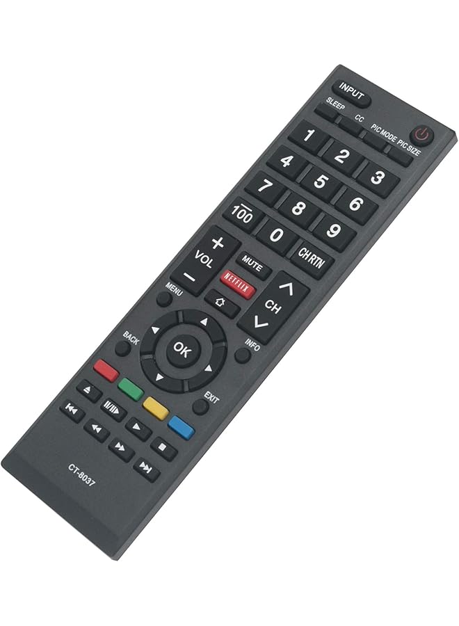 Ct 8037 Replaced Remote Control Applicable For Toshiba Tv 40L3400 40L3400U 50L3400 50L3400U 58L5400 58L5400U 58L5400Uc 65L5400 65L5400U 65L5400Uc 50L3460Um 32Av623D 37Av607P 40Lv675D