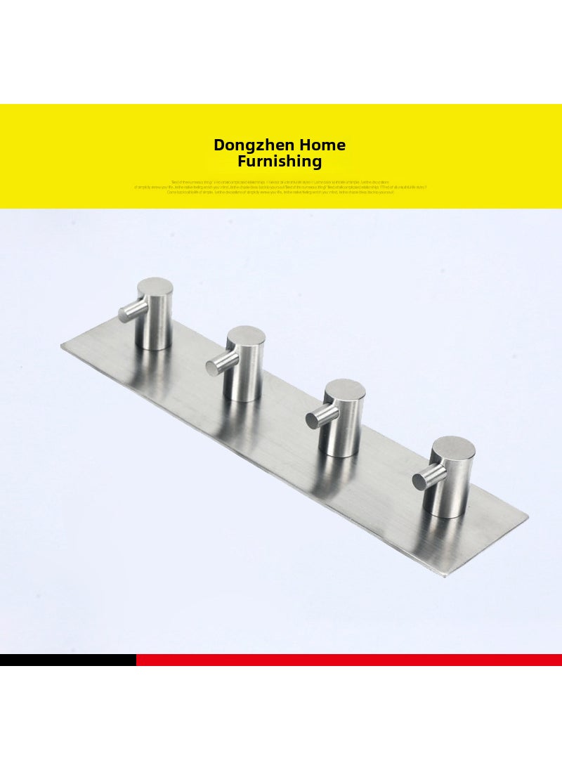 1 x 5 pcs Stainless Steel No-Drill Adhesive Hooks drawing four hook