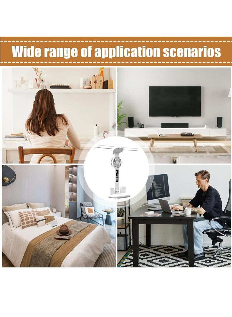 Loquat 4-Head Fan LED Desk Lamp - Eye-Care, Rechargeable, Smart, Adjustable Brightness for Students - Perfect Reading u0026 Study Light, Space-Saving Design for Bedroom u0026 Desk - Image 5