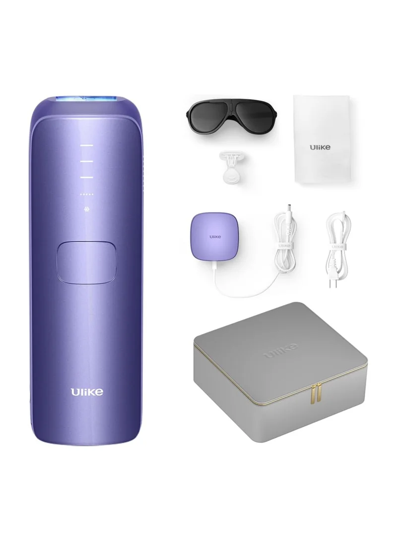 Ulike Ulike Laser Hair Removal device for Women and Men, Air 3 Ice-Cooling IPL Device Hair Removal for Nearly Painless & Long-Lasting Results, 3 Modes & Auto Flashing for Fast Full Body Hair Removal from Home, with leather case, Purple