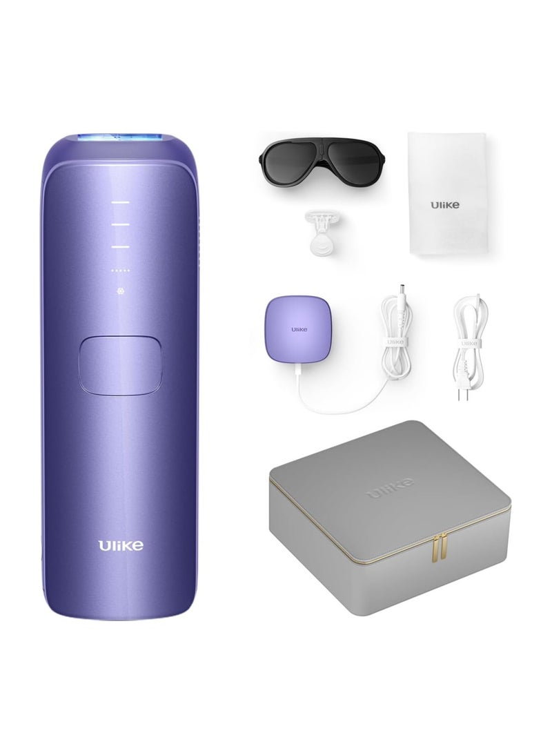 Ulike Laser Hair Removal device for Women and Men, Air 3 Ice-Cooling IPL Device Hair Removal for Nearly Painless & Long-Lasting Results, 3 Modes & Auto Flashing for Fast Full Body Hair Removal from Home, with leather case, Purple - Image 1