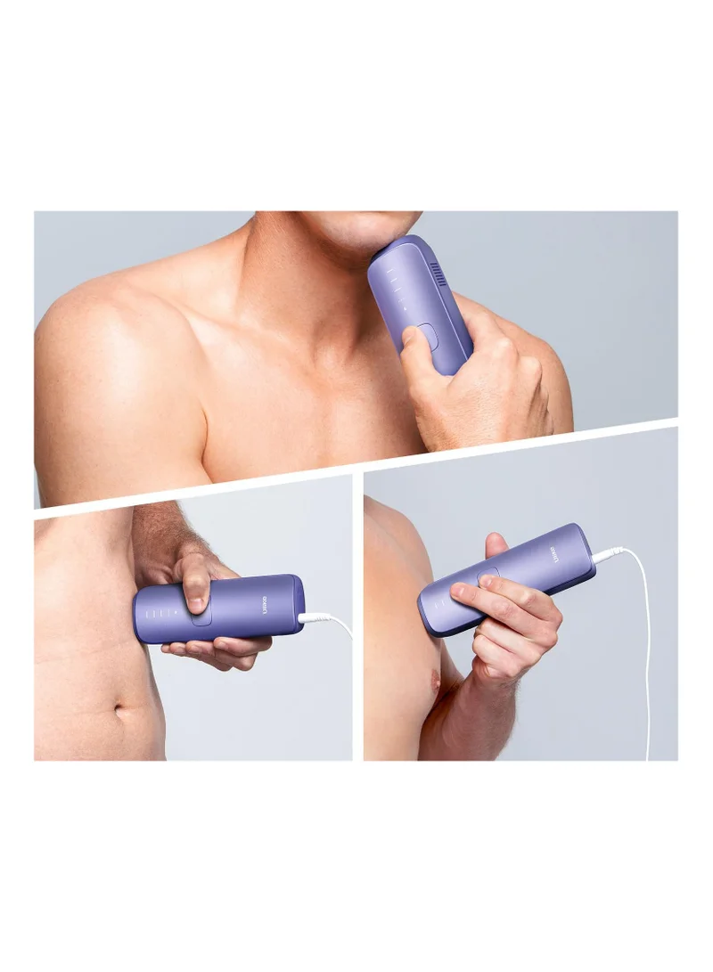 Ulike  Laser Hair Removal device for Women and Men, Air 3 Ice-Cooling IPL Device Hair Removal for Nearly Painless & Long-Lasting Results, 3 Modes & Auto Flashing for Fast Full Body Hair Removal from Home, with leather case, Purple  | Best Price UAE