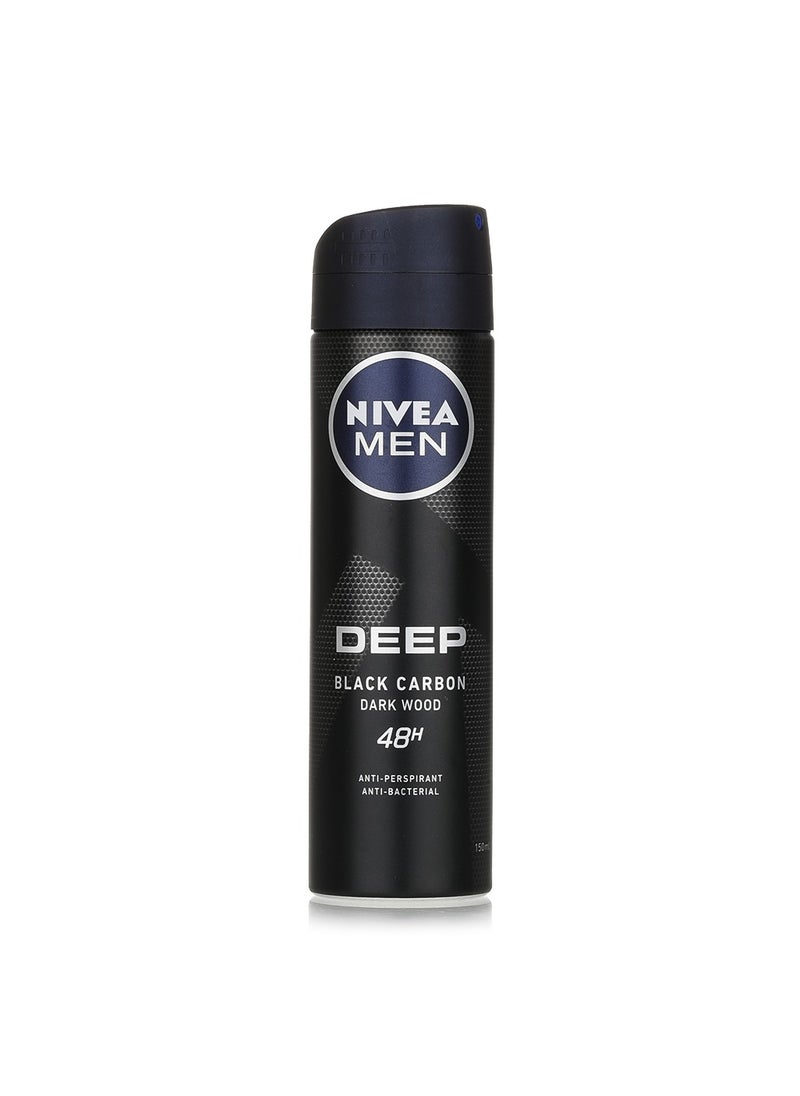 NIVEA MEN NIVEA Deep Black Carbon Dark Wood Spray for Men 150ml 