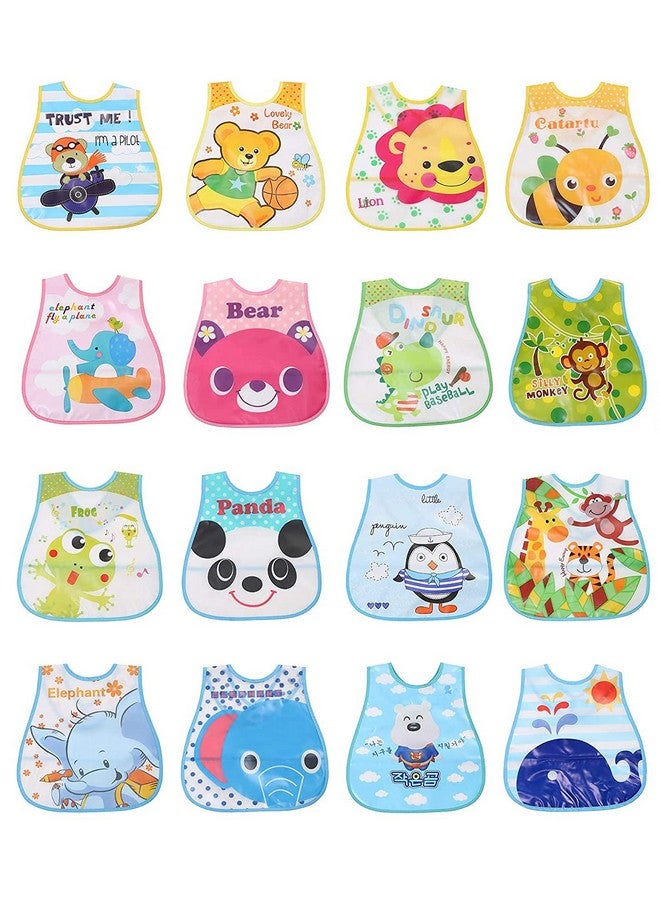 دومينيكو مريلة أطفال ملونة مقاومة للماء وقابلة للغسل ومريلة أطفال لطيفة للجنسين برسومات كرتونية ومريلة أطفال لعابية ومرايل تغذية للأطفال الرضع من سن 9 أشهر إلى 6 سنوات - عبوة من 4 قطع بطباعة عشوائية - Image 4