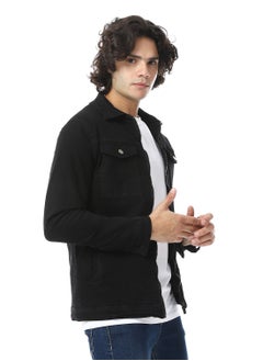 Andora Turn Down Collar Padded Gabardine Jacket_Black  - Image 1
