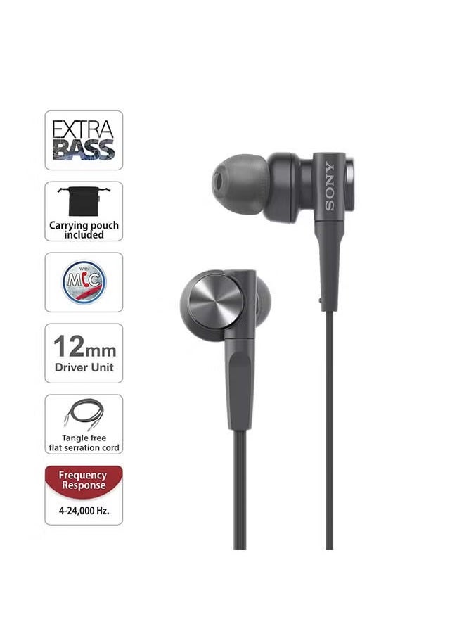 Sony MDR-XB55AP Extra Bass In-Ear Wired Headphones Black  - Image 2