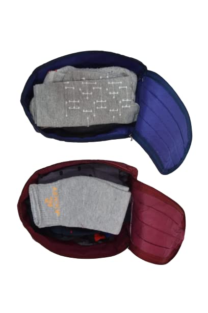 Bless Kraft Non Woven Storage Box With Zip Closer Organizer For Socks (Navy Blue and Maroon, Pack of 2) - Image 2