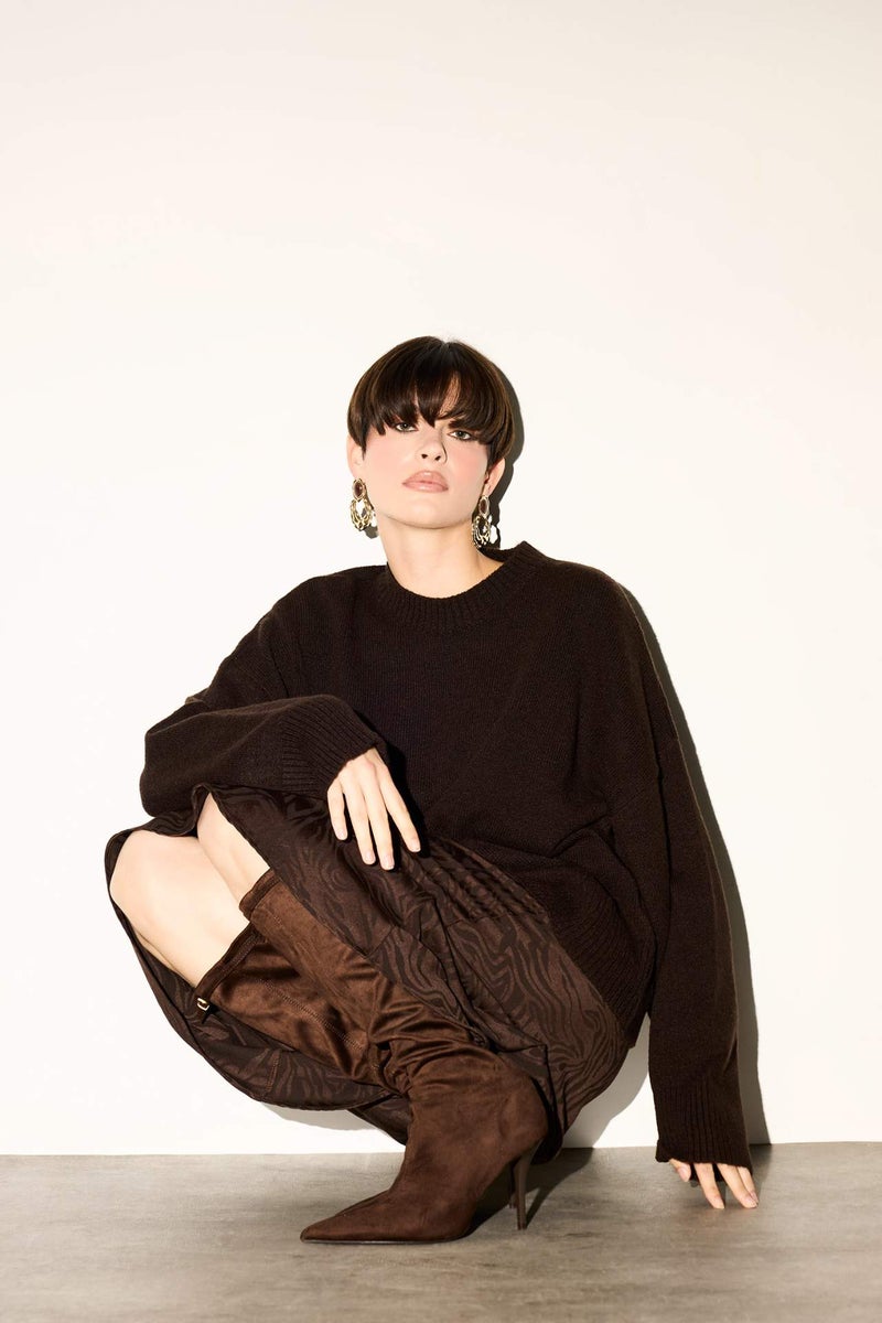 DeFacto Oversize Fit Crew Neck Knit Pullover - Image 4