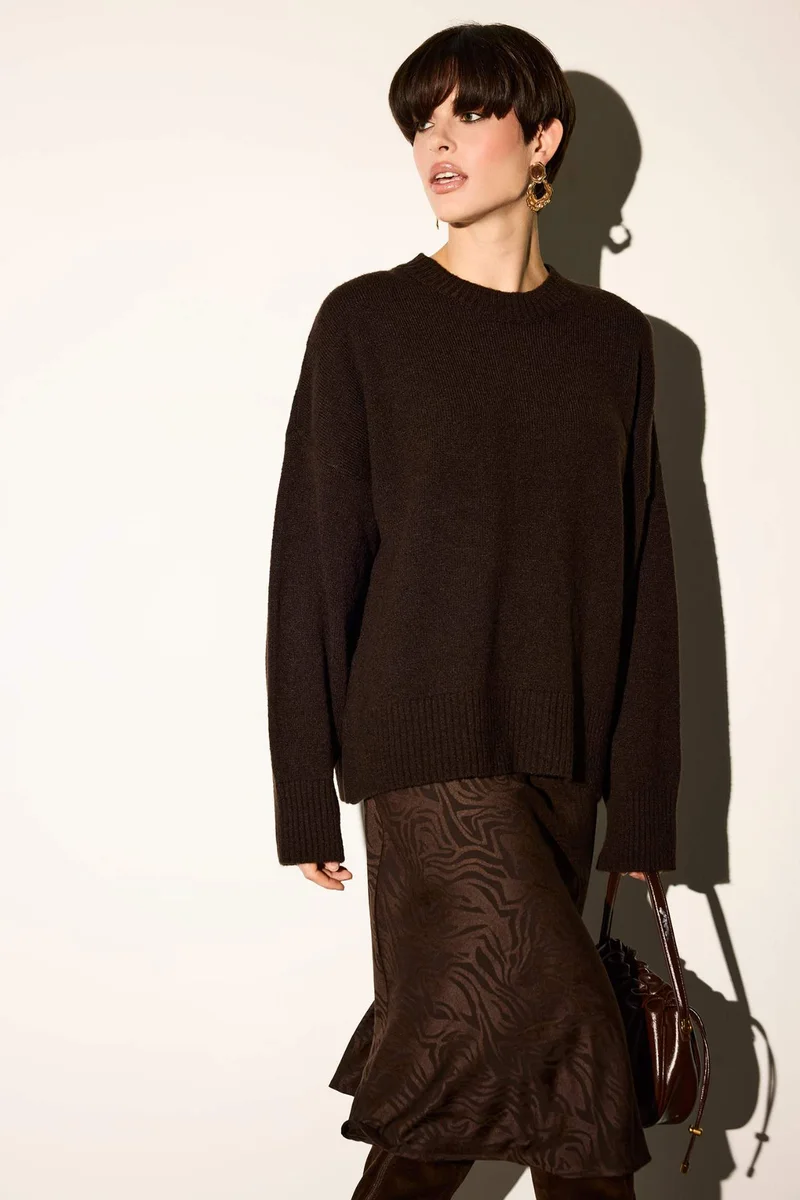 DeFacto Oversize Fit Crew Neck Knit Pullover