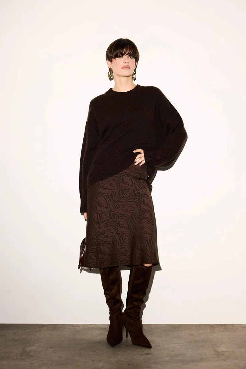 DeFacto Oversize Fit Crew Neck Knit Pullover