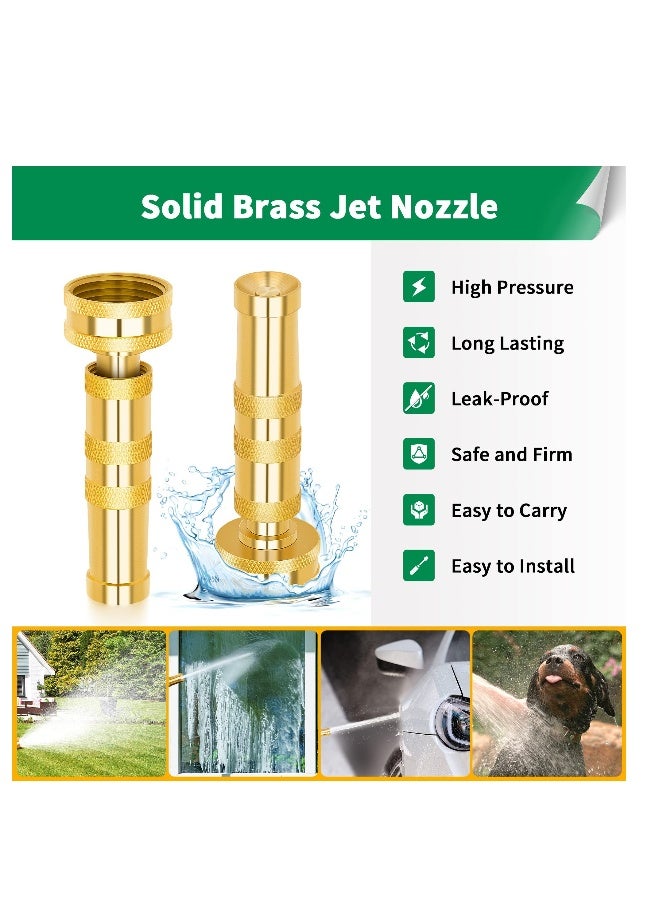 Brass Hose Nozzle, High Pressure Jet Nozzles 2 Pack, Heavy Duty Sprayer for Garden Hoses, Adjustable Spray Gun, Solid Twist Water Hose Nozzle for Patio, Lawn, Car Wash, Extra 6 Rubber Washers  - Image 3