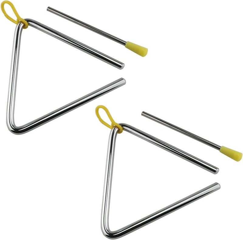 Eoutstanding Rhythm Steel Triangle 2PCS 5 Inch Musical Steel Triangles Percussion Instruments with Strikers - Image 3