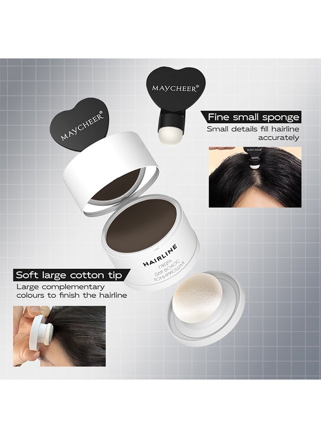 MAYCHEER Hairline Powder , Fill In Fine or Root Touch up powder,Thinning Hair Instantly Thicker Touch Up for Windproof&Sweatproof, Darkroot touch up for Men & Women， 02#Blackish Brown - Image 4