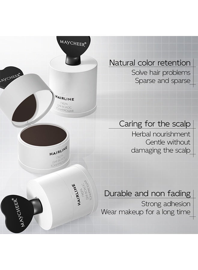 MAYCHEER Hairline Powder , Fill In Fine or Root Touch up powder,Thinning Hair Instantly Thicker Touch Up for Windproof&Sweatproof, Darkroot touch up for Men & Women， 02#Blackish Brown - Image 5