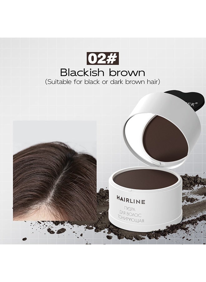 MAYCHEER Hairline Powder , Fill In Fine or Root Touch up powder,Thinning Hair Instantly Thicker Touch Up for Windproof&Sweatproof, Darkroot touch up for Men & Women， 02#Blackish Brown - Image 2