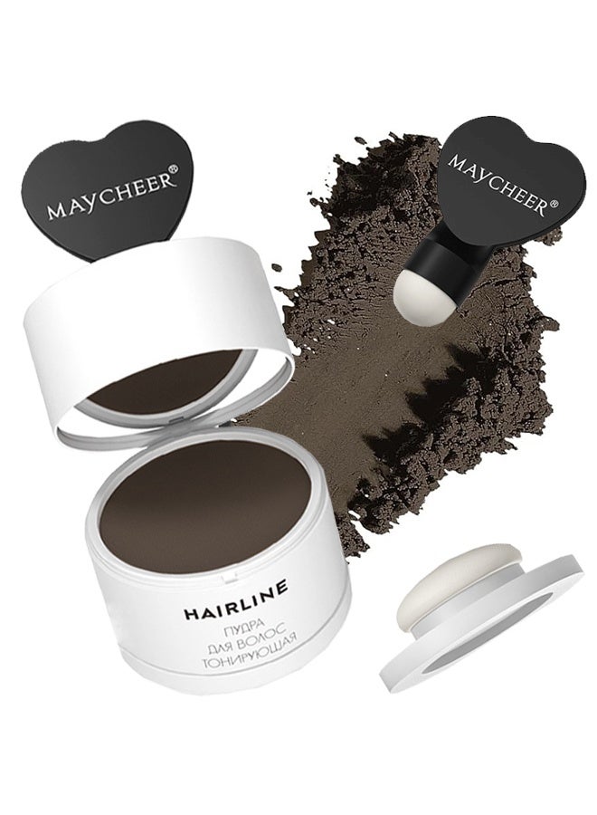 MAYCHEER Hairline Powder , Fill In Fine or Root Touch up powder,Thinning Hair Instantly Thicker Touch Up for Windproof&Sweatproof, Darkroot touch up for Men & Women， 02#Blackish Brown - Image 1