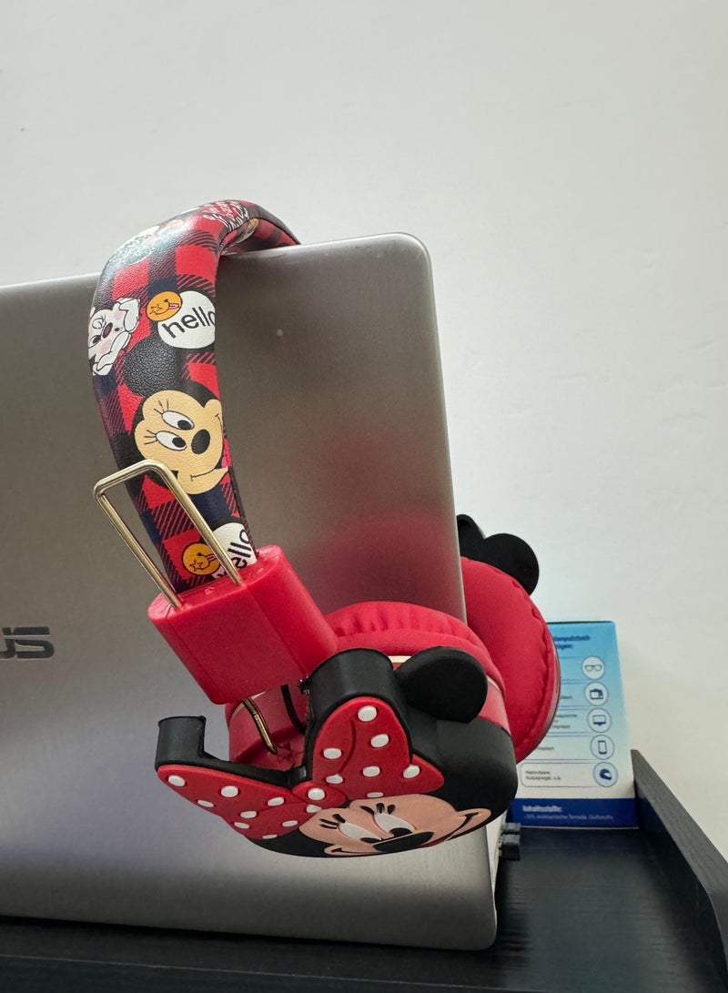 Minnie Black  Mouse Pattern Kids Bluetooth Wireless Headphones, Kids Noise Cancelling Folding Headphones, Kids TF Card Stereo Headphones, Mobile Phone, Tablet - Image 2