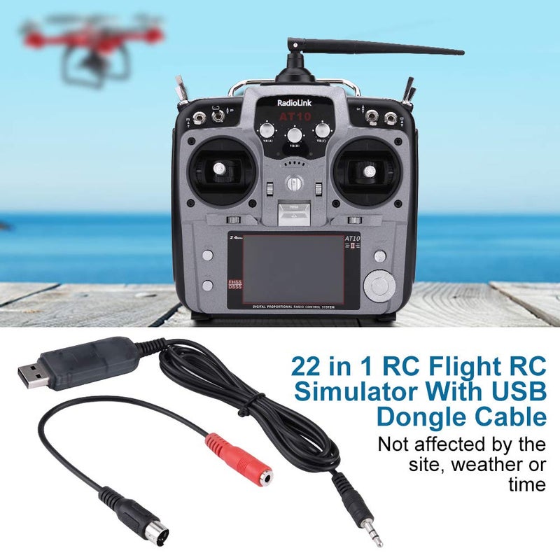 klarako USB Cable Connecting Cable USB Dongle Cable Set with Audio/Adapter Cable for 22 in 1 Quadcopter Flight Simulator Remote Controller - Image 2