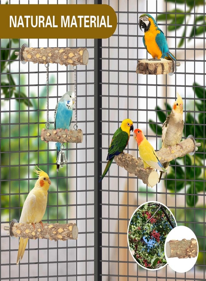 lovyoCoCo Bird Perches,4pcs Natural Wood Birds Stand Branch, Bird Perch Chewing Stick Cage Accessories Parrot Climbing Standing Branches Paw Grinding Fork Sets for Parakeet Lovebirds Cockatiels Conure Budgies - Image 4