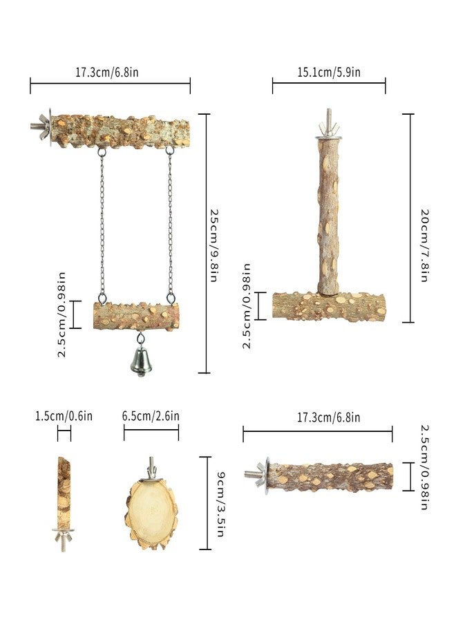 lovyoCoCo Bird Perches,4pcs Natural Wood Birds Stand Branch, Bird Perch Chewing Stick Cage Accessories Parrot Climbing Standing Branches Paw Grinding Fork Sets for Parakeet Lovebirds Cockatiels Conure Budgies - Image 2