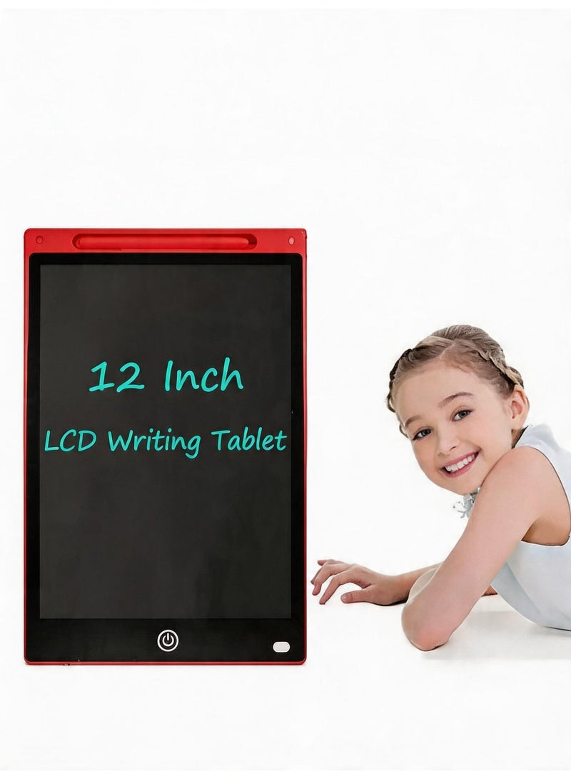 لوحة كتابة LCD مقاس 12 بوصة، لوحة ألعاب للكتابة على الشاشة، لوحة ملاحظات إلكترونية رقمية، لوحة سحرية خفيفة الوزن للرسم واللعب والتدوين للأطفال والكبار، أفضل هدية للأولاد والبنات (أحمر) - Image 4