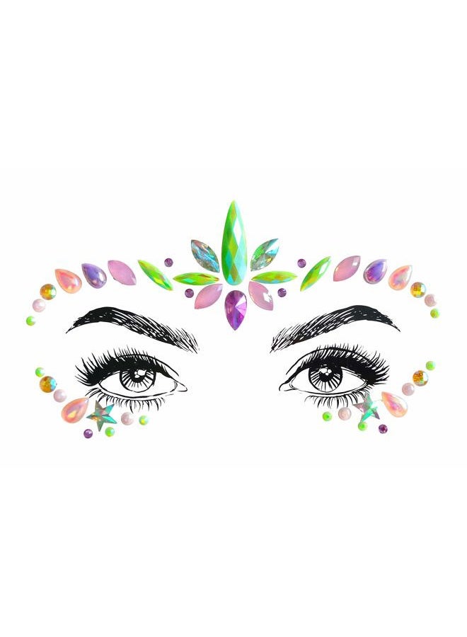 SHINEYES 6 Pcs Festival Face Gems Glitter,Rhinestone Rave Face Jewels Festival,Crystals Face Stickers, Eyes Face Body Temporary Tattoos - Image 3